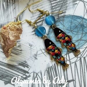 Alquimia Blue and Silver Artisanal Earrings